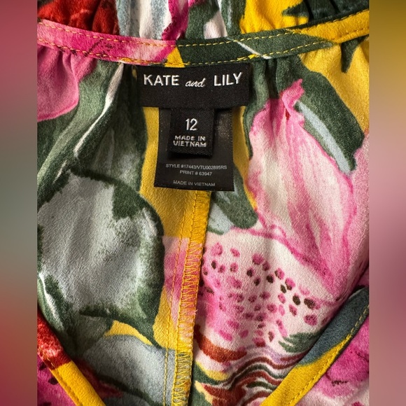 Anthropologie Kate & Lily Floral Sleeveless Dress Size 12 - Picture 4 of 6